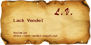 Lack Vendel névjegykártya